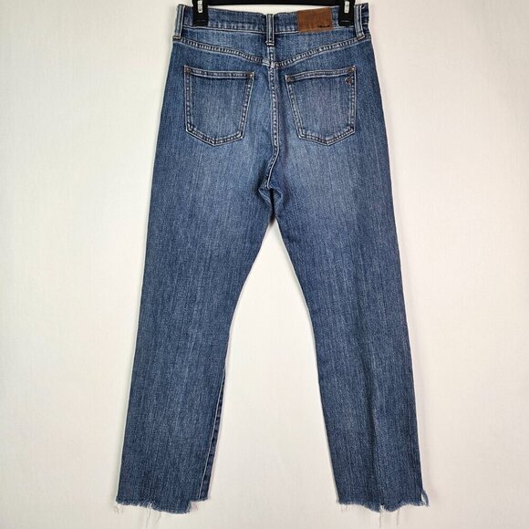 Madewell Perfect Fall Distressed Denim Raw Step Hem Jean 27 E0503 - Picture 5 of 10
